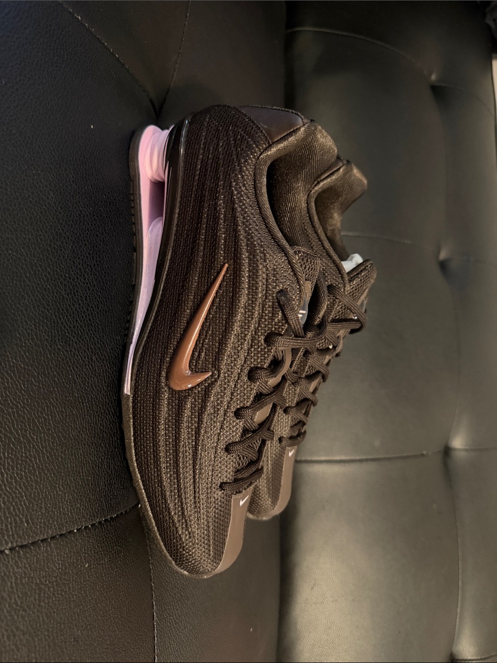Nike Women's Black Sneakers with Pink and Brown Accents size 7 1/2 NEW